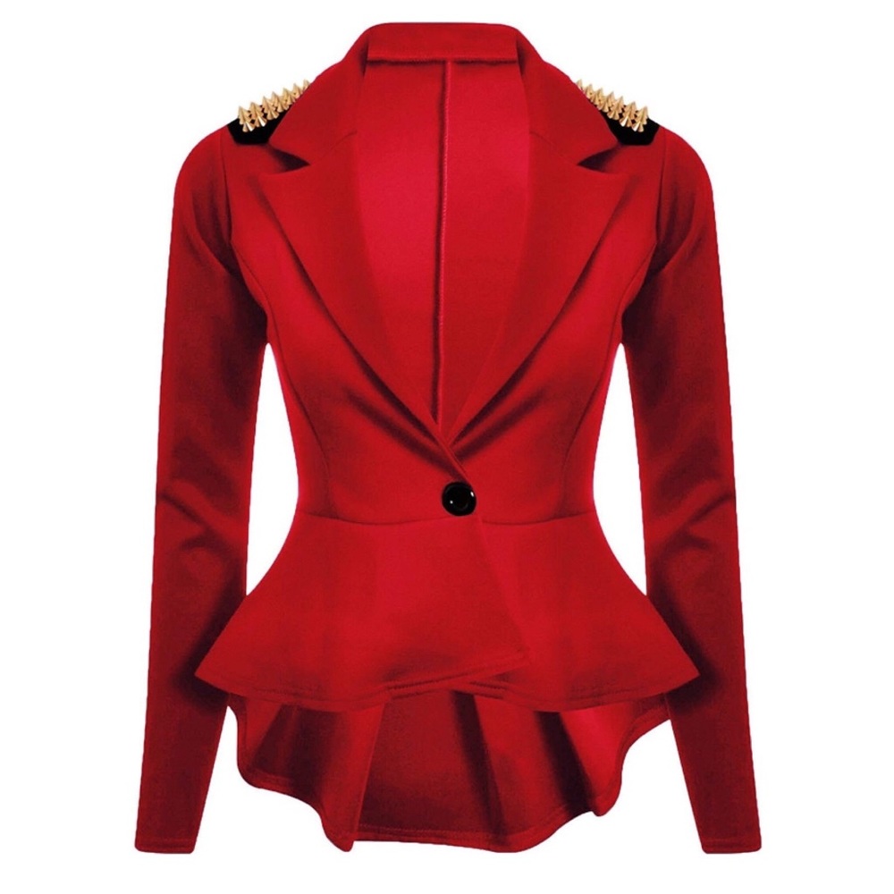 Cherry Red Peplum Blazer